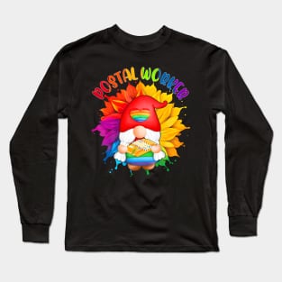 Postal Worker Costume Gnome Proud LGBT Sun Long Sleeve T-Shirt